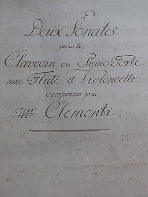 CLEMENTI Muzio Deux Sonates Manuscrit Piano ca1800