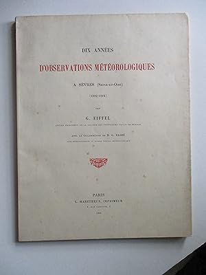 Dix années d'observations météorologiques 1892-1904 à Sèvres
