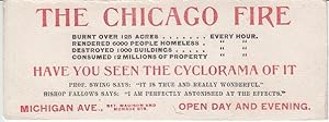 Blotter with Advertising for the Cyclorama of The Chicago Fire, with "Wm Van Rensselaer" on back