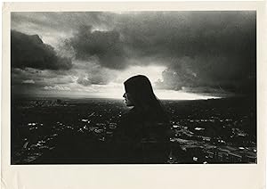 Original oversize photograph of Barbara Hershey looking out over the Los Angeles skyline, circa 1...