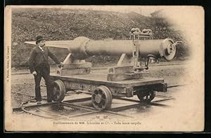 Ansichtskarte Etablissements de MM. Schneider et Cie, Tube lance-torpille, Rüstungsindustrie