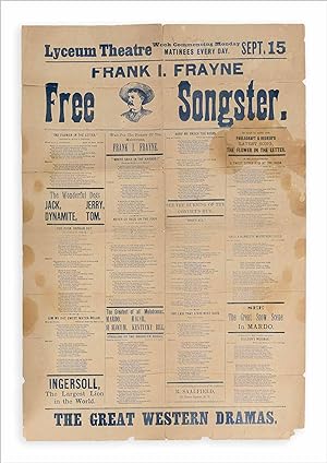 Frank I. Frayne Free Songster. The Great Western Dramas