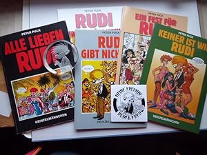 Konvolut von fünf Comic-Alben: Alle lieben Rudi. (2. Auflage) - Rudi gibt nicht auf (1. Auflage) ...