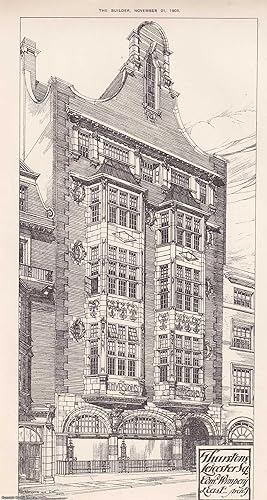 1903 : Thurston's Hall, Leicester Square, London. Edward Wimperis & East, Architect. An original ...