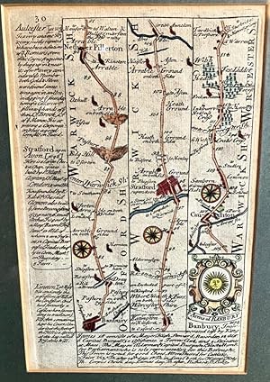 MINIATURE HAND COLOURED ROAD MAP