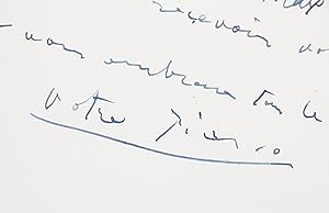 Billet autographe signé à Max Pellequer : "Je viens de recevoir votre triste lettre"