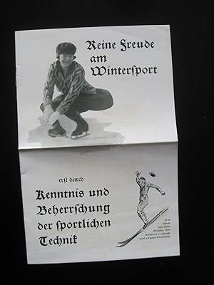 Wintersport-Prospekt des Verlages Dieck & Co, Stuttgart. "Reine Freude am Wintersport erst durch ...