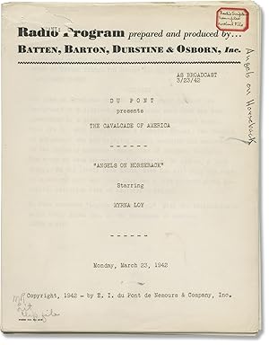 The Cavalcade of America: Angels on Horseback (Original script for the 1942 radio broadcast)