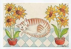 Cat Postcard Ginger Stripes