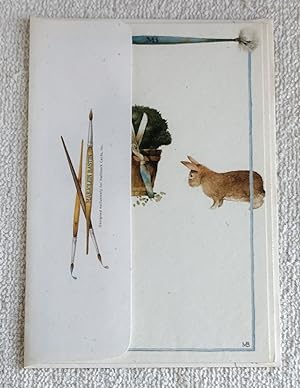 Hallmark Marjolein Batin Illustrated Rabbits Greeting Card With Attached Bookmark [Stationery]
