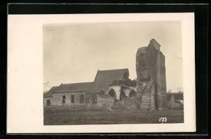 Carte postale Grandcourt, die détruites l'Église