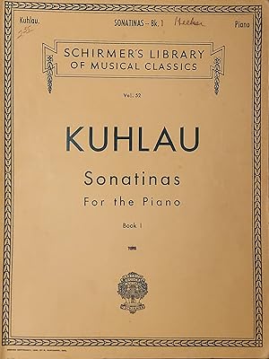 Kuhlau: Sonatinas for the Piano - Book 1 - Schirmer's, Vol. 52