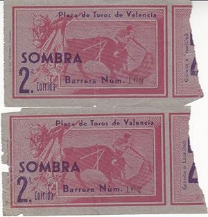 Two Bullfighting Tickets from the Plaza de Toros de Valencia