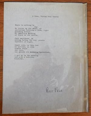 A Tree, Crying Real Tears (Signed Typed Poem)