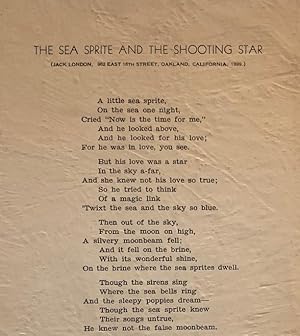 [Jack London] Sea Sprite and the Shooting Star--One of 35 Copies Privately Printed 1932, Memorial...