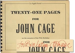 Twenty-One [21] Pages for John Cage on the occasion of his 75th Birthday (Limited Edition, inscri...