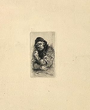 Antique print, etching | Fisherman smoking, published ca. 1870, 1 p.