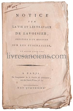 Notice sur la vie et les travaux de Lavoisier