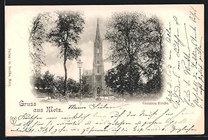 Carte postale Metz, Garnison-l'Église