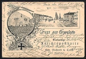 Carte postale Gravelotte, Friedhofsansicht, vue de la rue