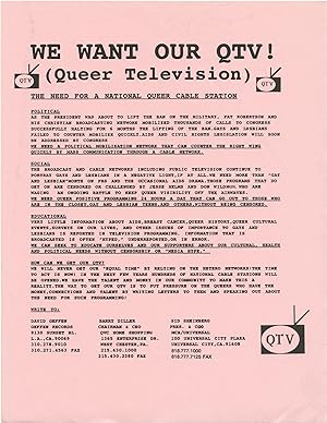 We Want Our QTV! (Original flyer, circa 1993)