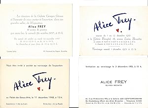 Alice Frey (1895-1981) - a collection of 4 invitations