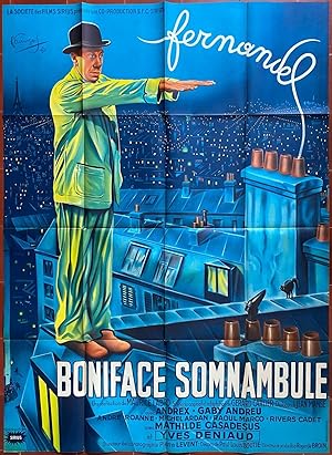 Affiche originale cinéma BONIFACE SOMNAMBULE Maurice Labro FERNANDEL Paris ANDREX 120x160cm