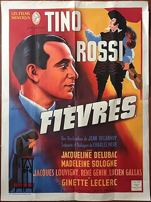 Affiche originale cinéma FIEVRES Jean Delannoy TINO ROSSI Jacqueline Delubac 60x80cm