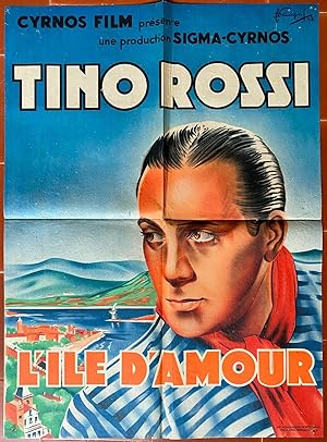Affiche originale cinéma L'ILE D'AMOUR Maurice Cam TINO ROSSI Corse JOSSELINE GAEL 60x80cm