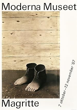 1967 Swedish Exhibition Poster, Moderna Musset, Rene Magritte