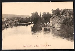 Carte postale Pont-de-Roide, Le Doubs en aval du Pont