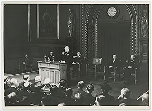 An original Second World War press photograph of British Prime Minister Winston S. Churchill intr...