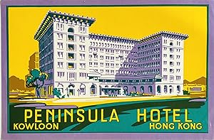 Original Vintage Luggage Label - Peninsula Hotel Hong Kong