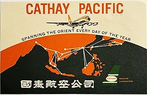 Original Vintage Luggage Label - Cathay Pacific Airways