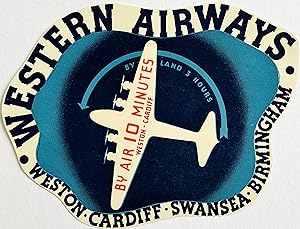 Original Vintage Luggage Label - Western Airways