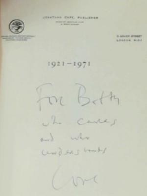 Jonathan Cape, Publisher signed/inscribed Special Collection