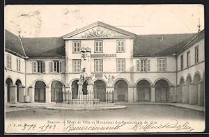 Carte postale Beaune, Hôtel de Ville et Monument des Combattants de 1870