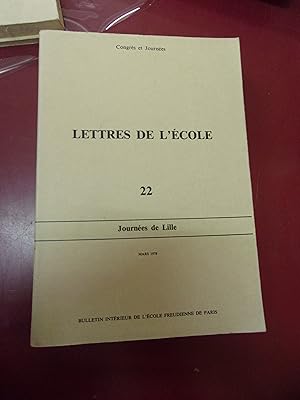Lettres de l'école Freudienne N° 22 Journées de Lille.
