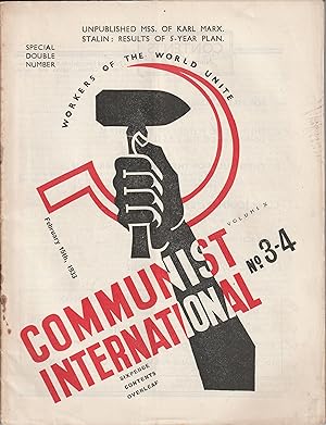 COMMUNIST INTERNATIONAL Volume X No. 3/4, February 15th 1933: SPECIAL DOUBLE NUMBER