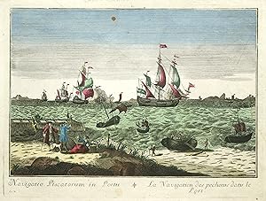 Walfang vor Grönland, "Navigatio Piscatorum in Portu. - La Navigation des pecheurs dans le Port.".