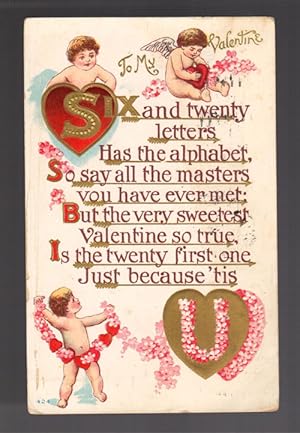 Cupid Alphabet Valentine Postcard