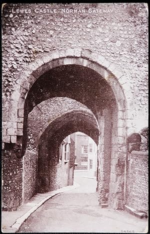 Lewes Castle Norman Gate Vintage Postcard