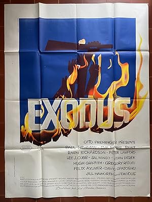 Affiche originale cinéma EXODUS Eva Marie Saint PAUL NEWMAN Saul Bass OTTO PREMINGER 120x160cm