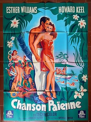 Affiche originale cinéma CHANSON PAIENNE Pagan Love Song ESTHER WILLIAMS Howard Keel 120x160cm