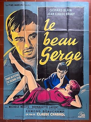 Affiche originale cinéma LE BEAU SERGE Claude Chabrol GERARD BLAIN Jean-Claude Brialy 120x160cm
