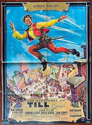 Affiche originale cinéma LES AVENTURES DE TILL L'ESPIEGLE Jean Vilar GERARD PHILIPE 60x80cm