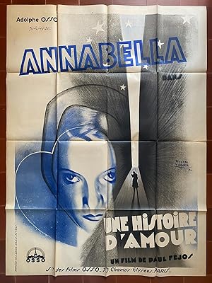 Affiche originale cinéma UNE HISTOIRE D'AMOUR Paul Féjos ANNABELLA 120x160cm