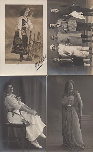 German Actresses Theatre incl Baker & Signed 4x Old Postcard s