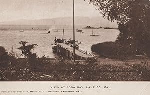 Soda Bay Boats Lake Co California USA Old Postcard