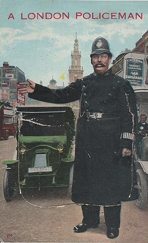 London Policeman At Superman Criterion Theatre Play Mailing Novelty Old Postcard